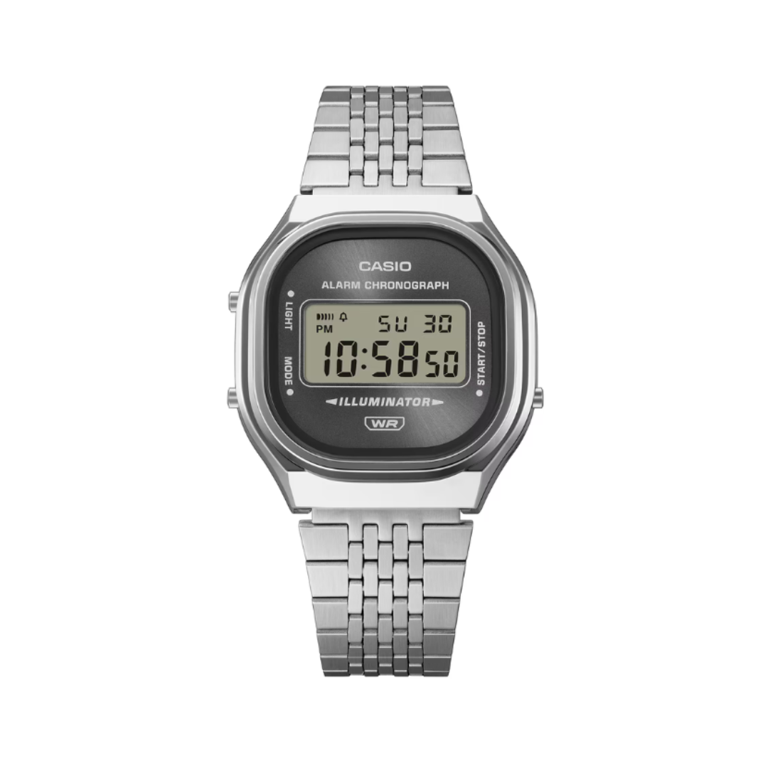 Casio A140WE-8A D435 | Vintage Unisex Quartz Grey Dial Digital Stainless Steel Watch