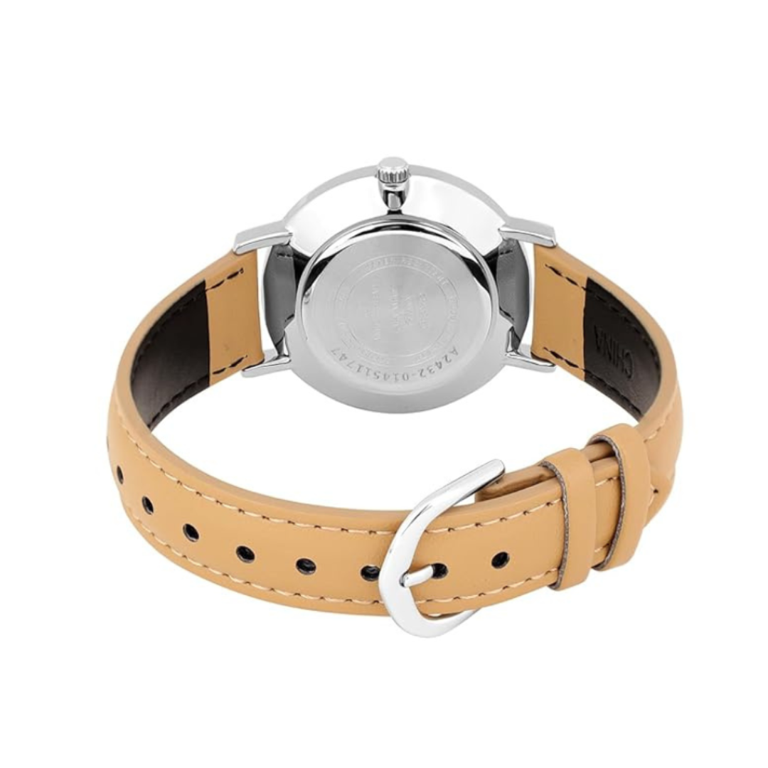 Casio LTP-VT04L-7A1DF A2432 | Enticer Women Quartz White Dial Analog Leather Watch