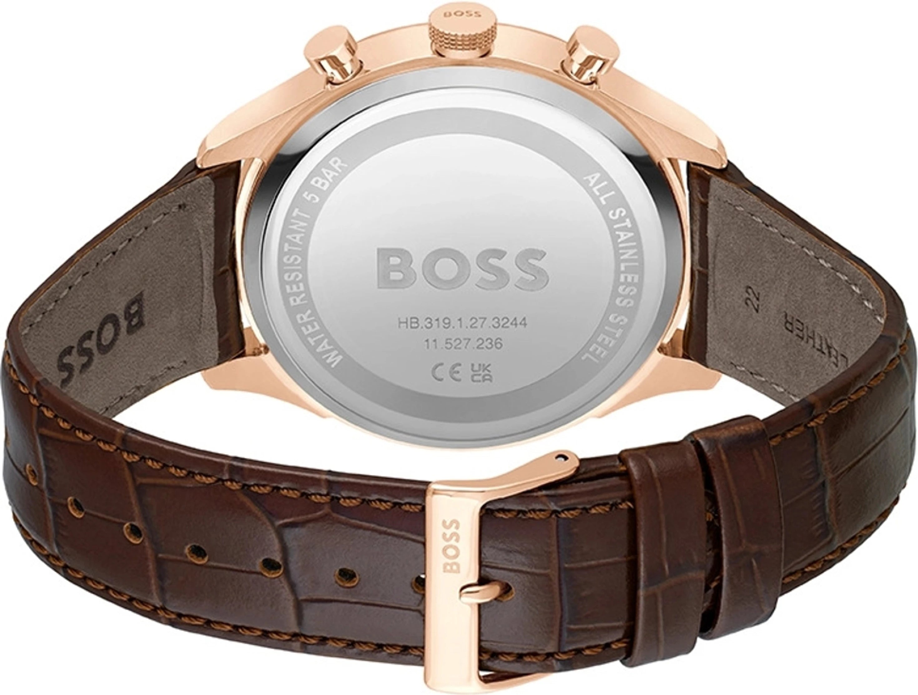 Boss 1514050 | Gregor Men Quartz Blue Dial Analog Leather Watch .
