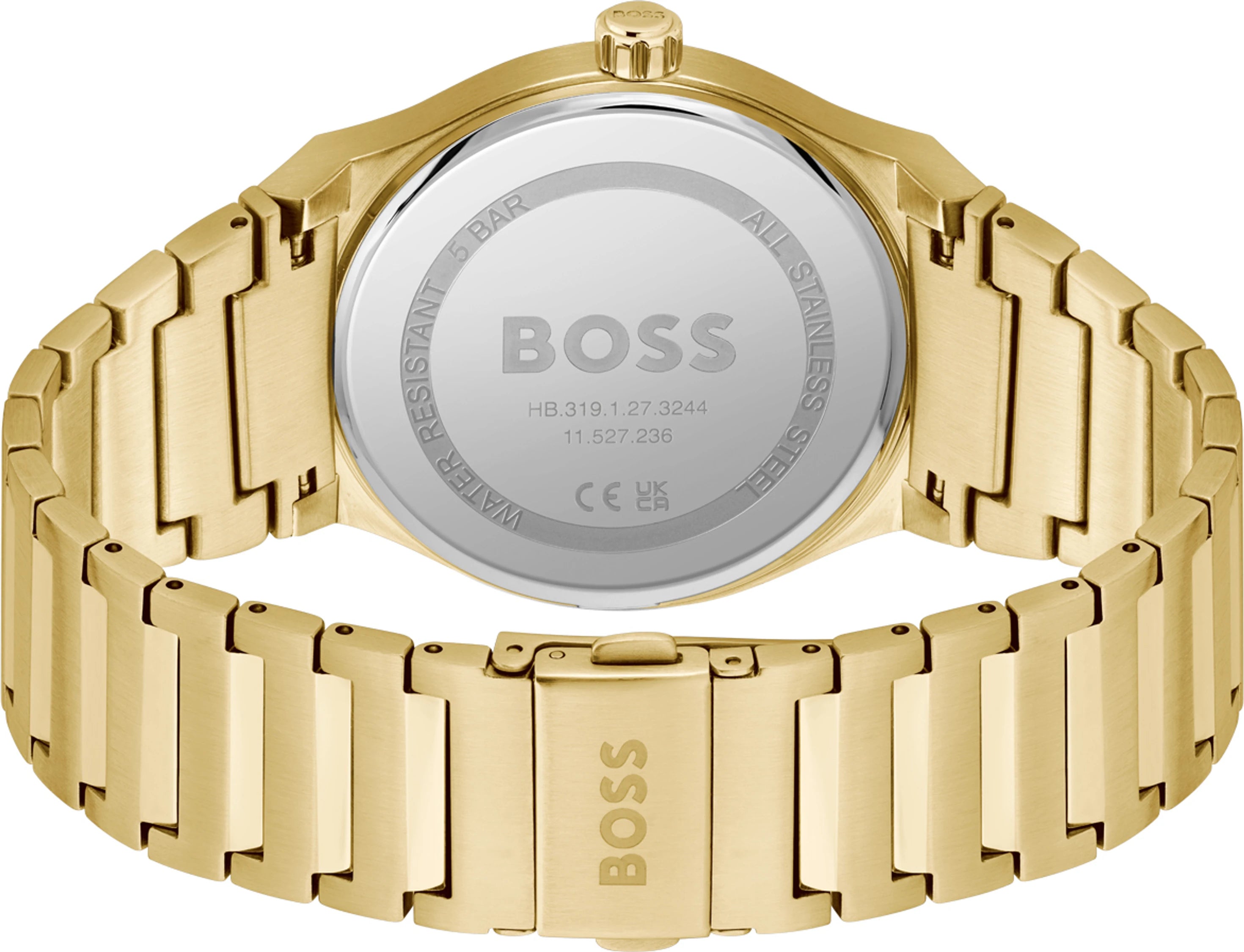 Boss 1514077 | Candor Men Quartz Black Dial Analog Stainless Steel Watch.