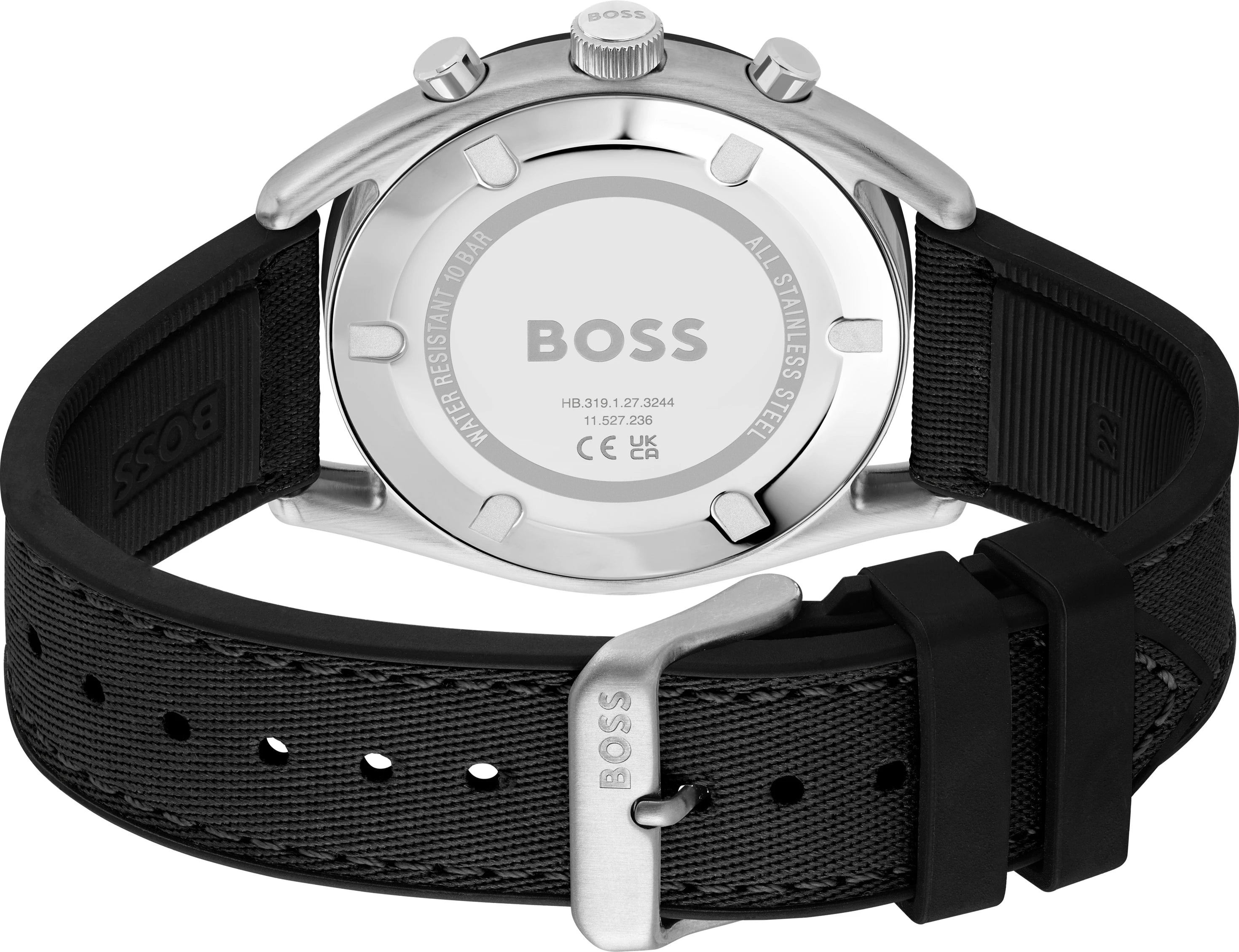 Boss 1514131 | Dean Men Quartz Blue Dial Analog Silicone Watch.
