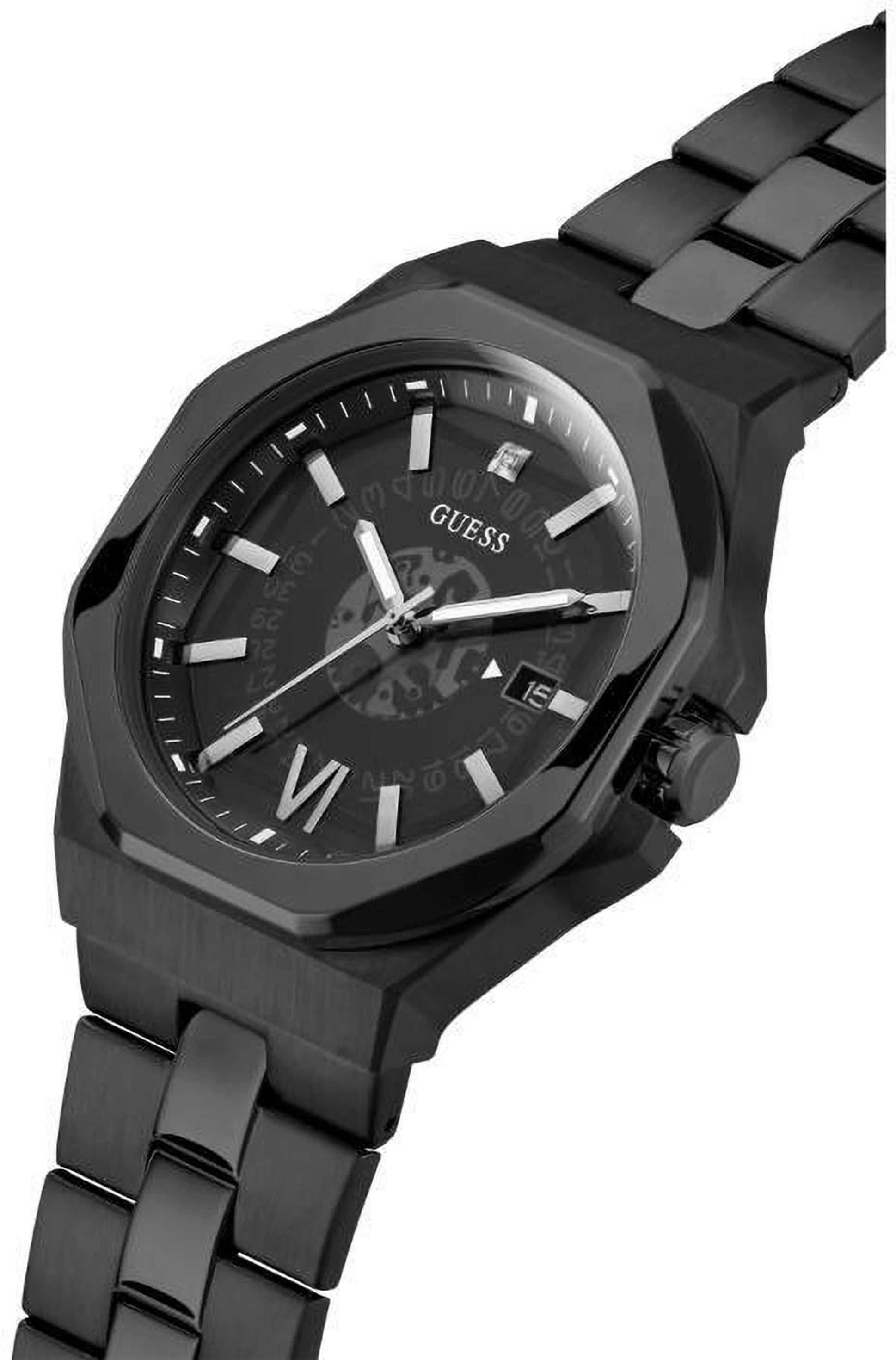 Guess GW0573G3 | Gd Emperor Men Quartz Black Dial Analog Stainless Steel.