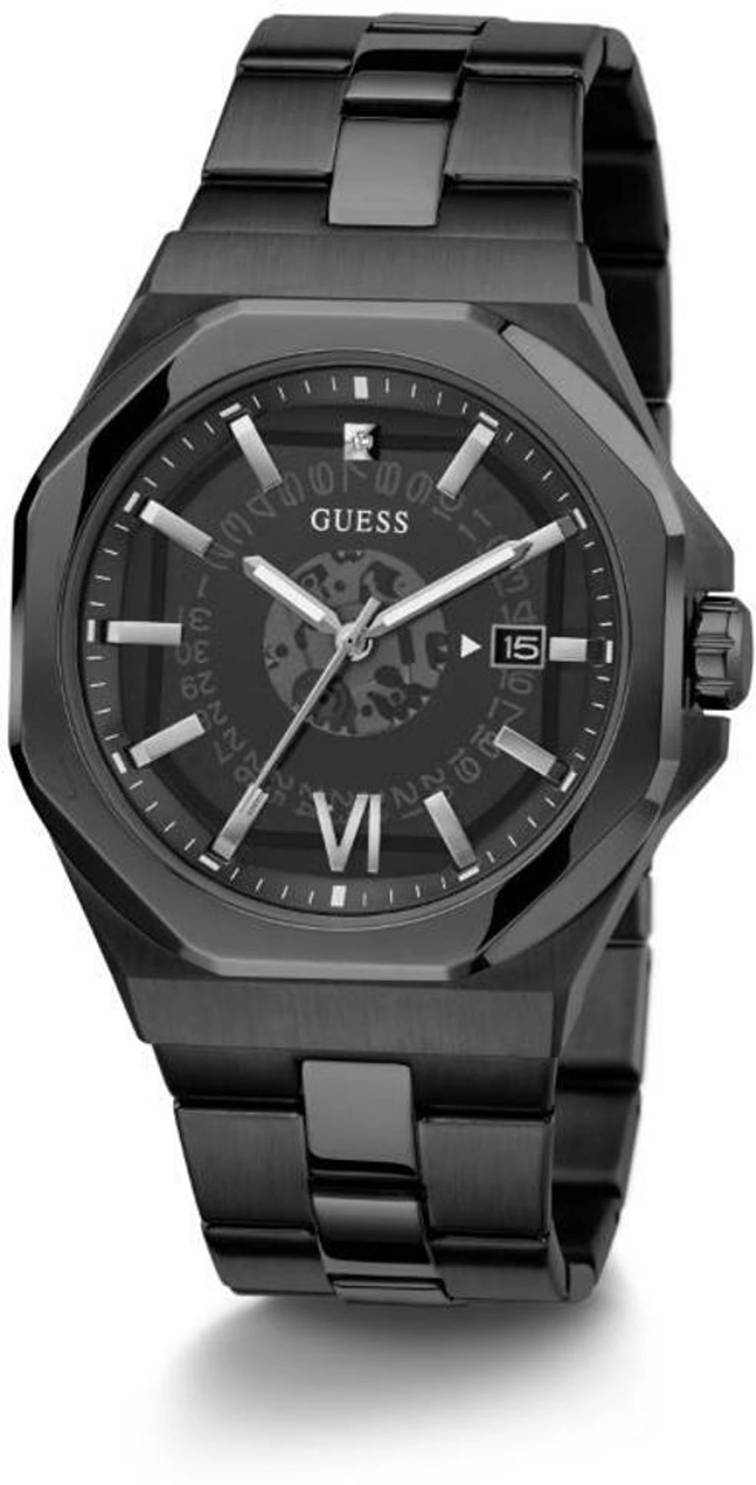 Guess GW0573G3 | Gd Emperor Men Quartz Black Dial Analog Stainless Steel.