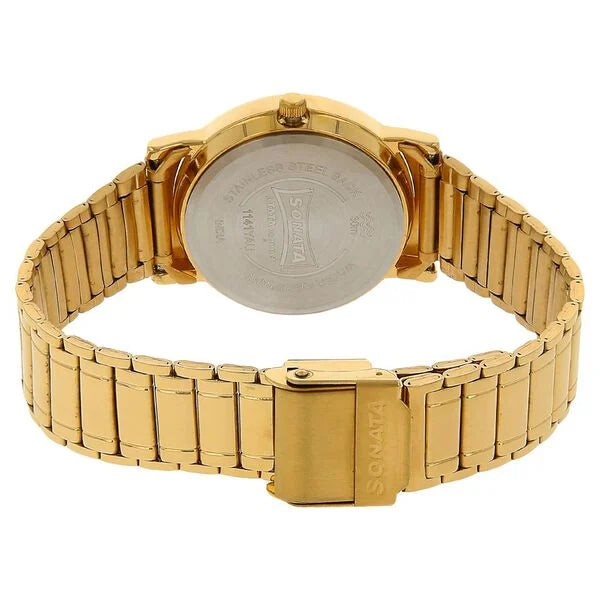 Sonata 1141YM11 | Sonata Quartz Analog White Dial Stainless Steel Strap Watch for Men