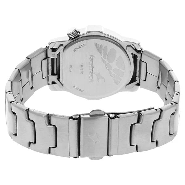 Fastrack NK1161SM03 | Fastrack Quartz Analog White Dial Stainless Steel Strap Watch for Guys