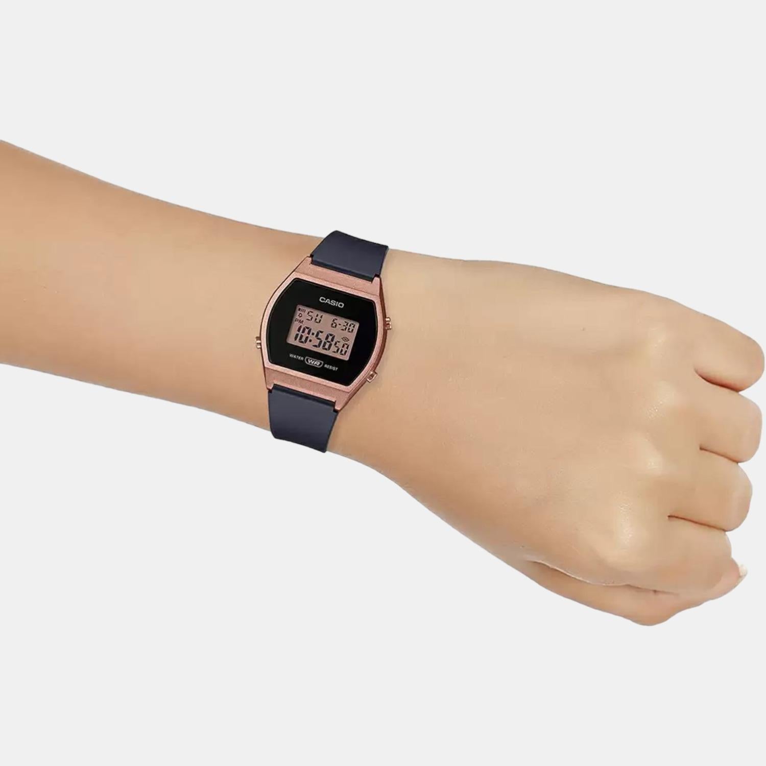 Vintage Unisex Quartz Rose Gold Dial Digital Resin Watch D214
