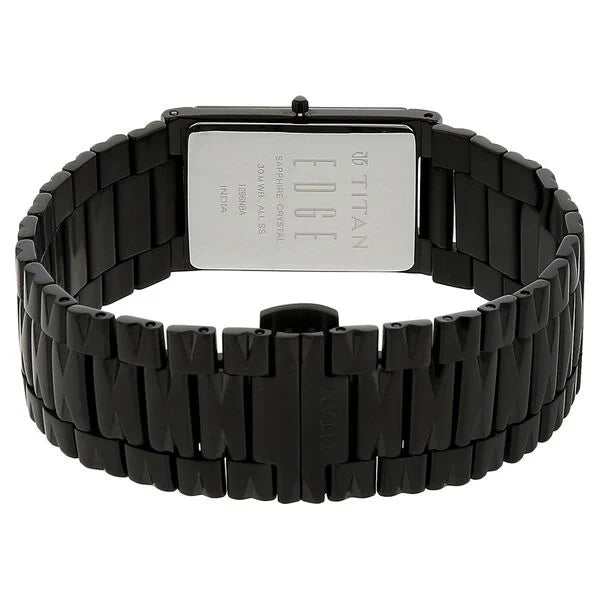 Titan 1296NM01 | Titan Edge Quartz Analog Black Dial Two Toned Stainless Steel Strap Watch For Men