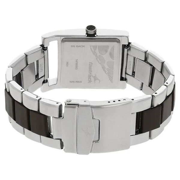 Fastrack 1478SM02 | Fastrack Quartz Analog Brown Dial Stainless Steel Strap Watch for Guys