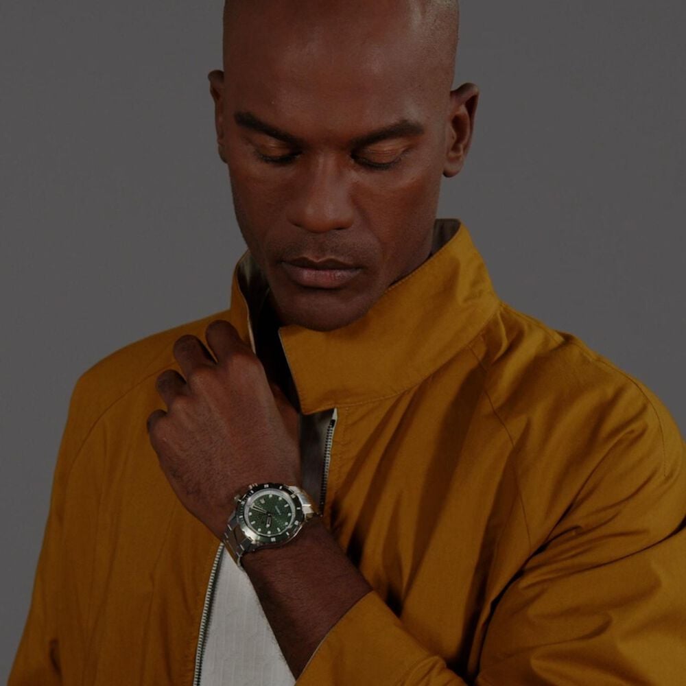 Boss 1514181 | Bossmatic Men Automatic Green Dial Analog Stainless Steel Watch.