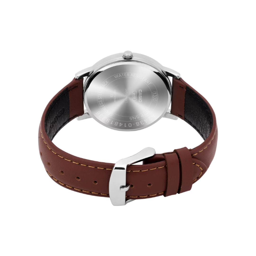 Casio MTP-SN5YL-3A A2438 | Enticer Men Quartz Green Dial Analog Leather Watch