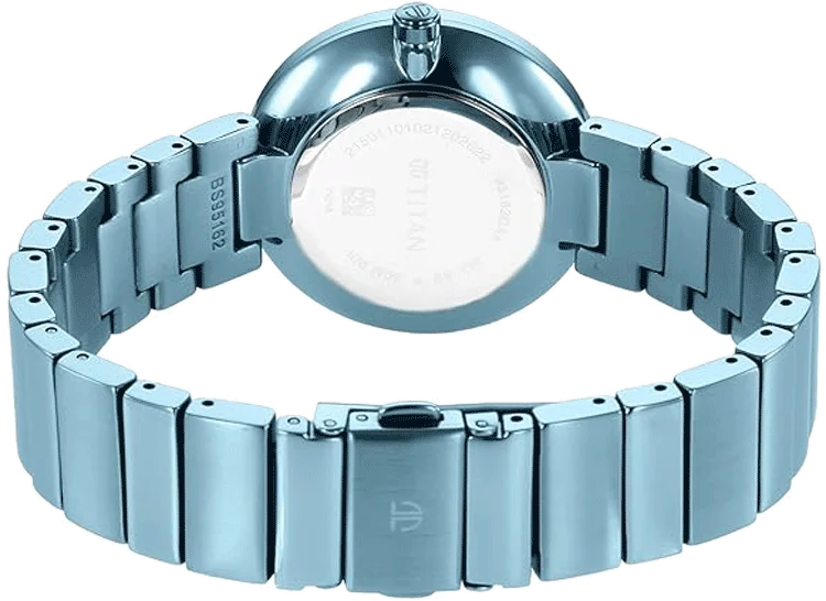 Titan 95162QM02 | Titan Quartz Analog Blue Dial Stainless Steel Strap Watch for Women