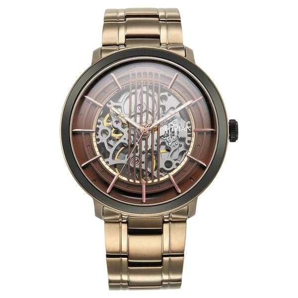 Titan 1848KM05 | Titan Quartet Brown Dial Automatic Stainless Steel Strap Watch for Men