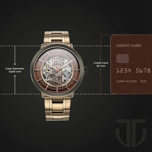 Titan 1848KM05 | Titan Quartet Brown Dial Automatic Stainless Steel Strap Watch for Men