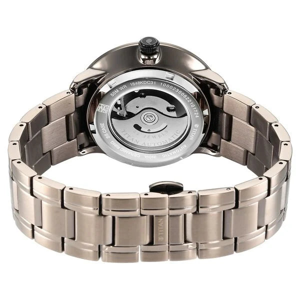 Titan 1848KM05 | Titan Quartet Brown Dial Automatic Stainless Steel Strap Watch for Men