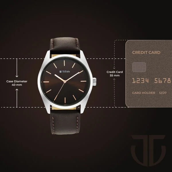 Titan 1866SL02 | Titan Workwear Brown Dial Analog Leather Strap Watch Men