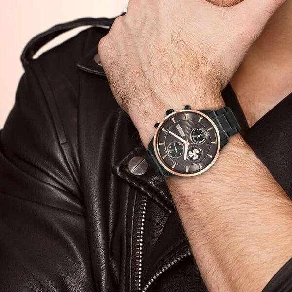 Titan 1873KM01 | Titan Maritime Anthracite Dial Quartz Multifunction Stainless Steel Strap watch for Men