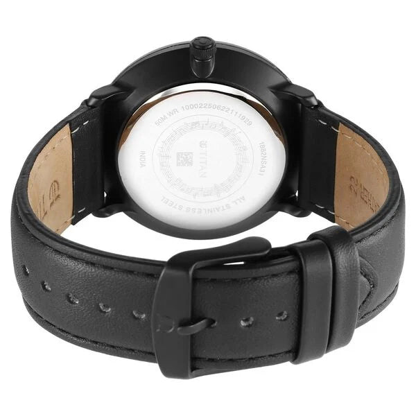 Titan 1882NL01 | Titan Quartet Silver Dial Quartz Multifunction Leather Strap watch for Men