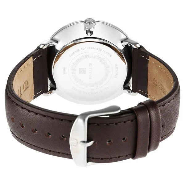 Titan 1882SL01 | Titan Quartet Black Dial Quartz Multifunction Leather Strap watch for Men