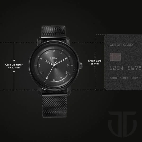 Titan 1884NM01 | Titan Workwear Quartz Analog Anthracite Dial Stainless Steel Watch for Men