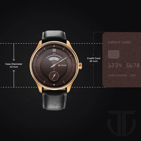 Titan 1890WL01 | Titan Quartet Brown Dial Analog Leather Strap watch for Men