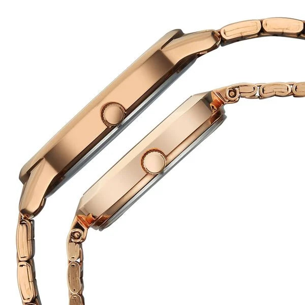 Titan 19692969WM01 | Titan Bandhan Eternal Pair Analog with Silver Dial Rose Gold Stainless Steel Strap Watch for Couples