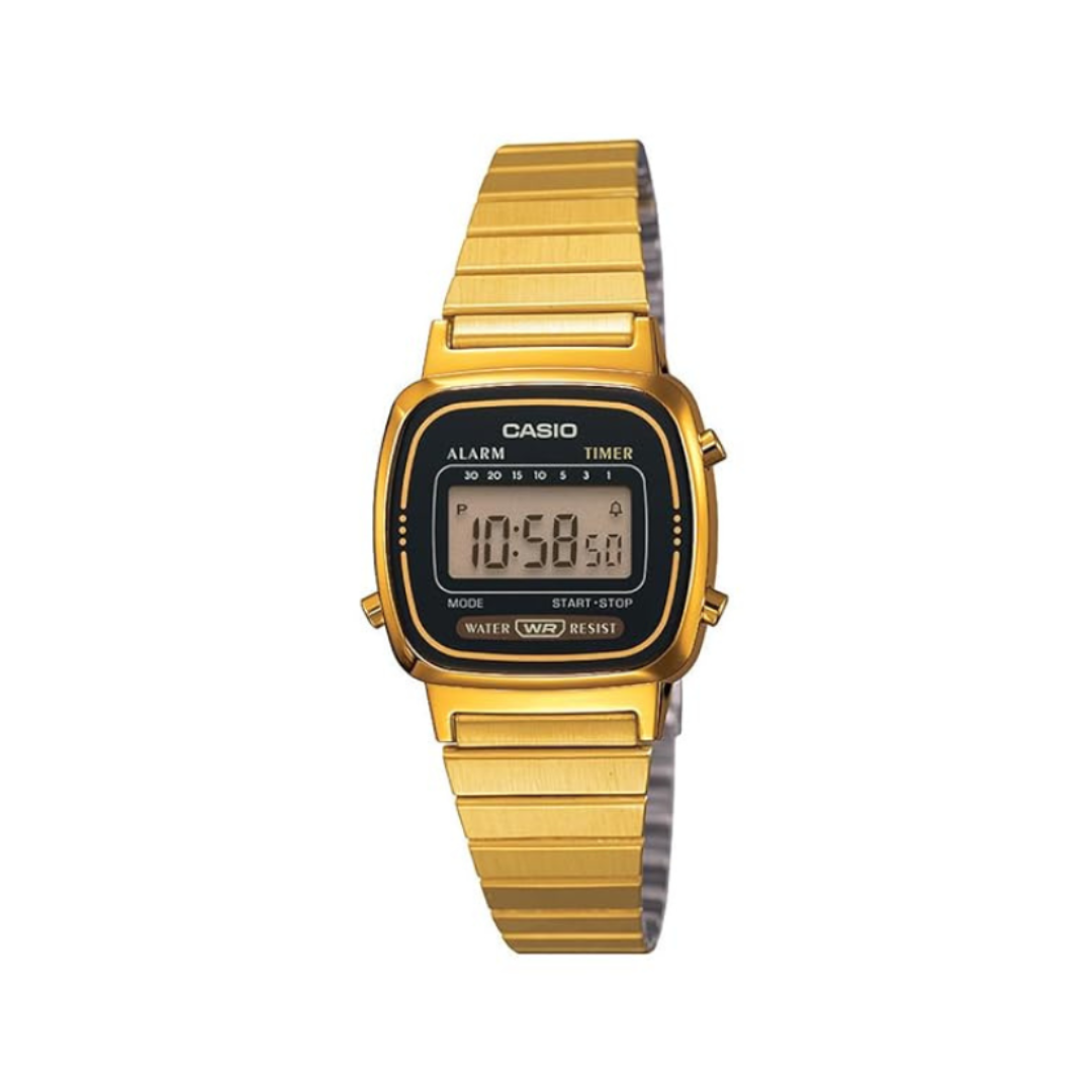 Casio LA670WGA-1DF D124 | Vintage Women Quartz Multicolour Dial Digital Stainless Steel Watch