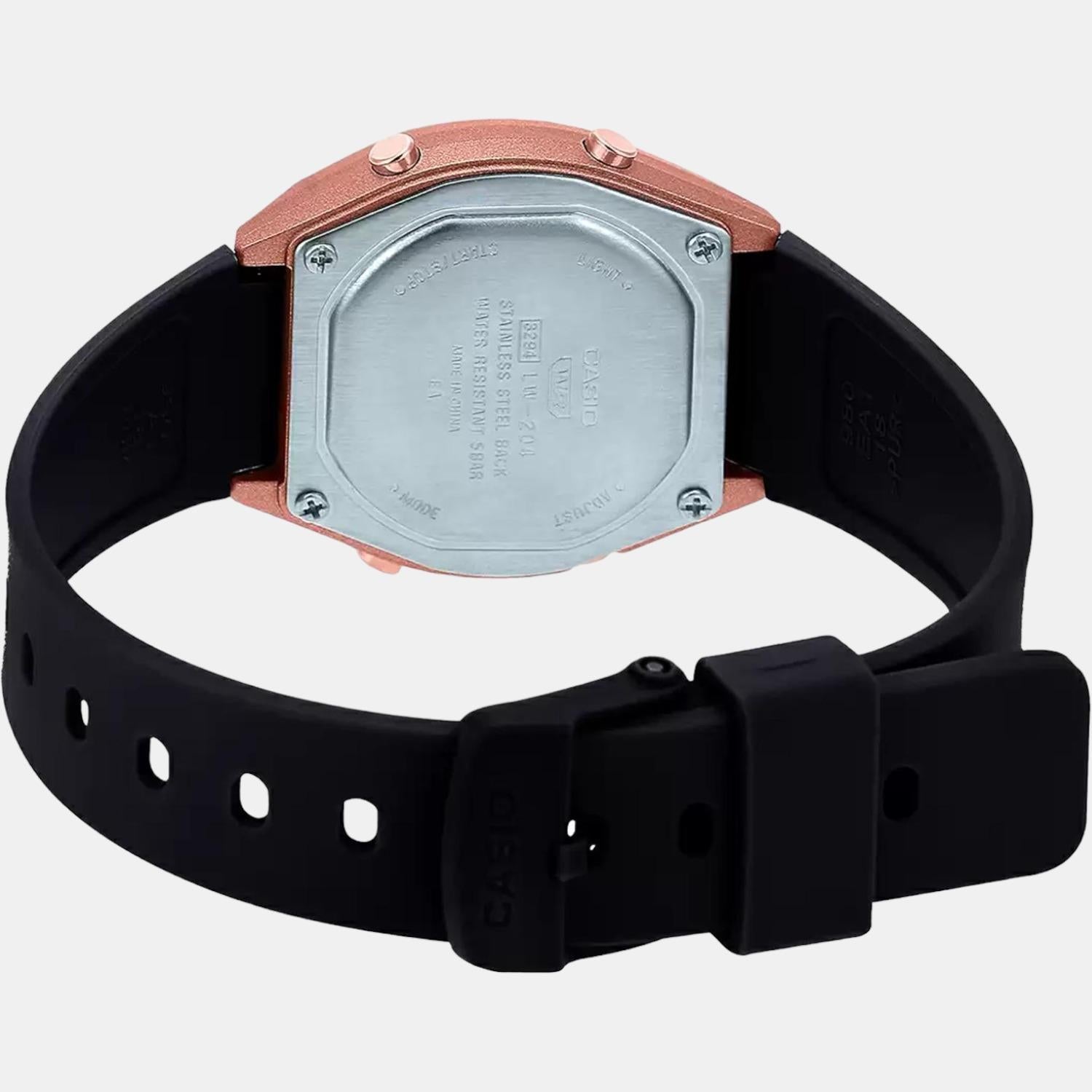 Vintage Unisex Quartz Rose Gold Dial Digital Resin Watch D214