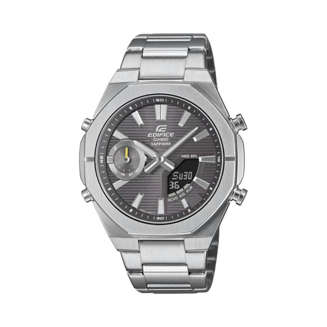 Casio ECB-S10D-8ADF ED650 | Edifice Men Quartz Grey Dial Analog-Digital Stainless Steel Watch