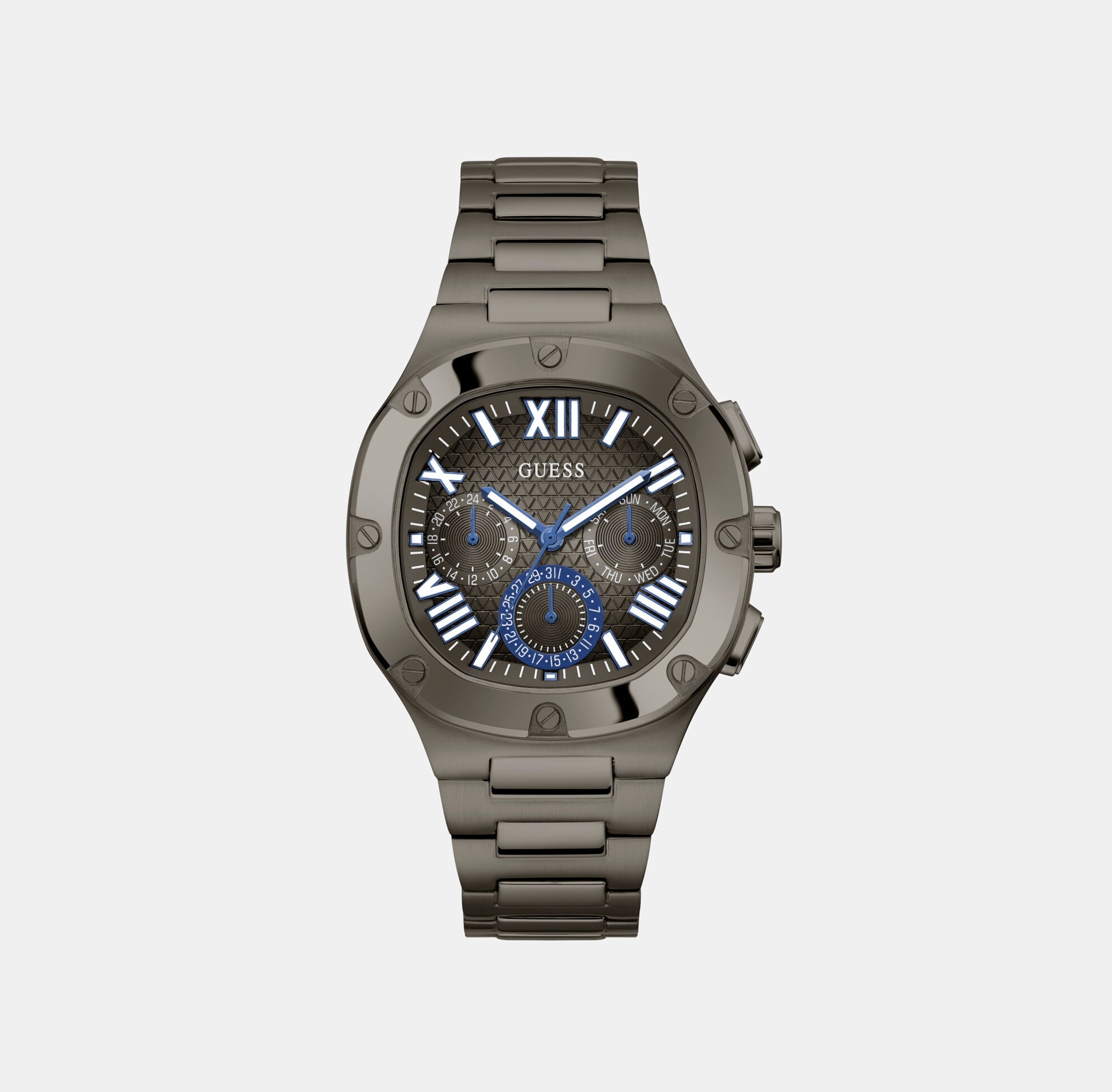 Guess Men Quartz Gunmetal Dial Chronograph Stainless Steel Watch