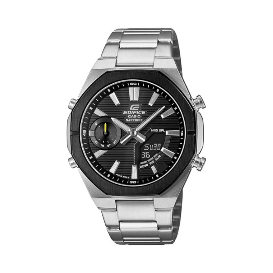Casio ECB-S10DB-1ADF ED651 | Edifice Men Quartz Black Dial Analog-Digital Stainless Steel Watch