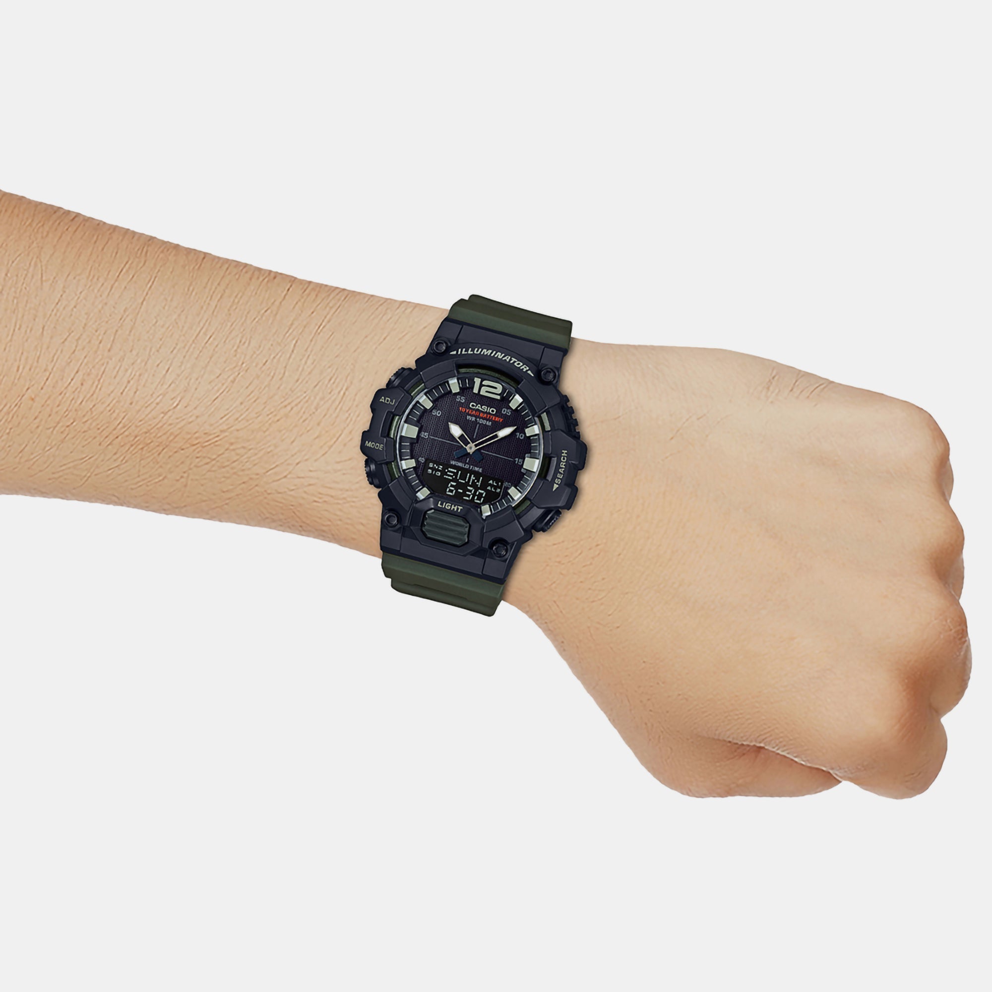 Youth Men Quartz Black Dial Analog-Digital Resin Watch D155