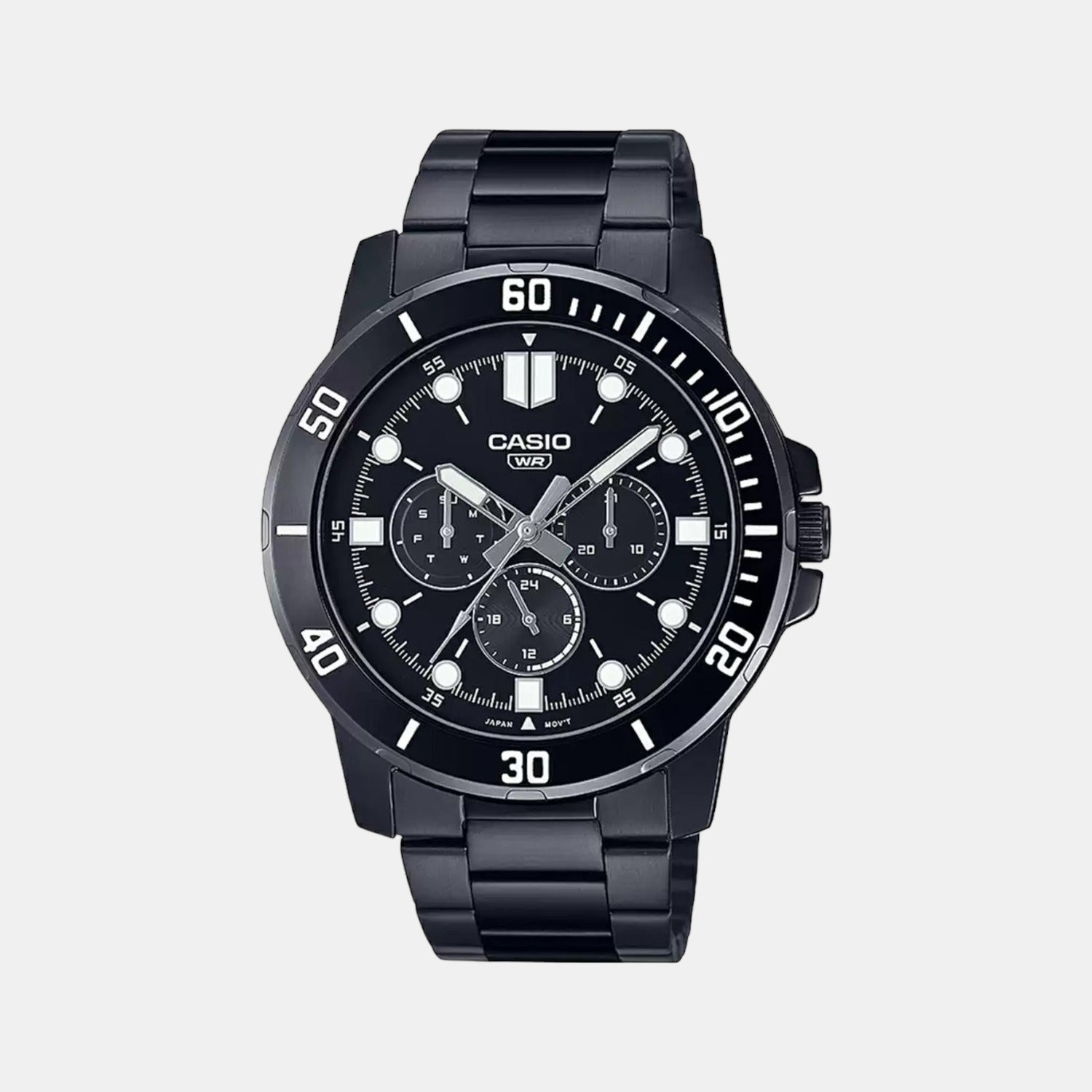Enticer Men Quartz Black Dial Chronograph Stainless Steel Watch A1984
