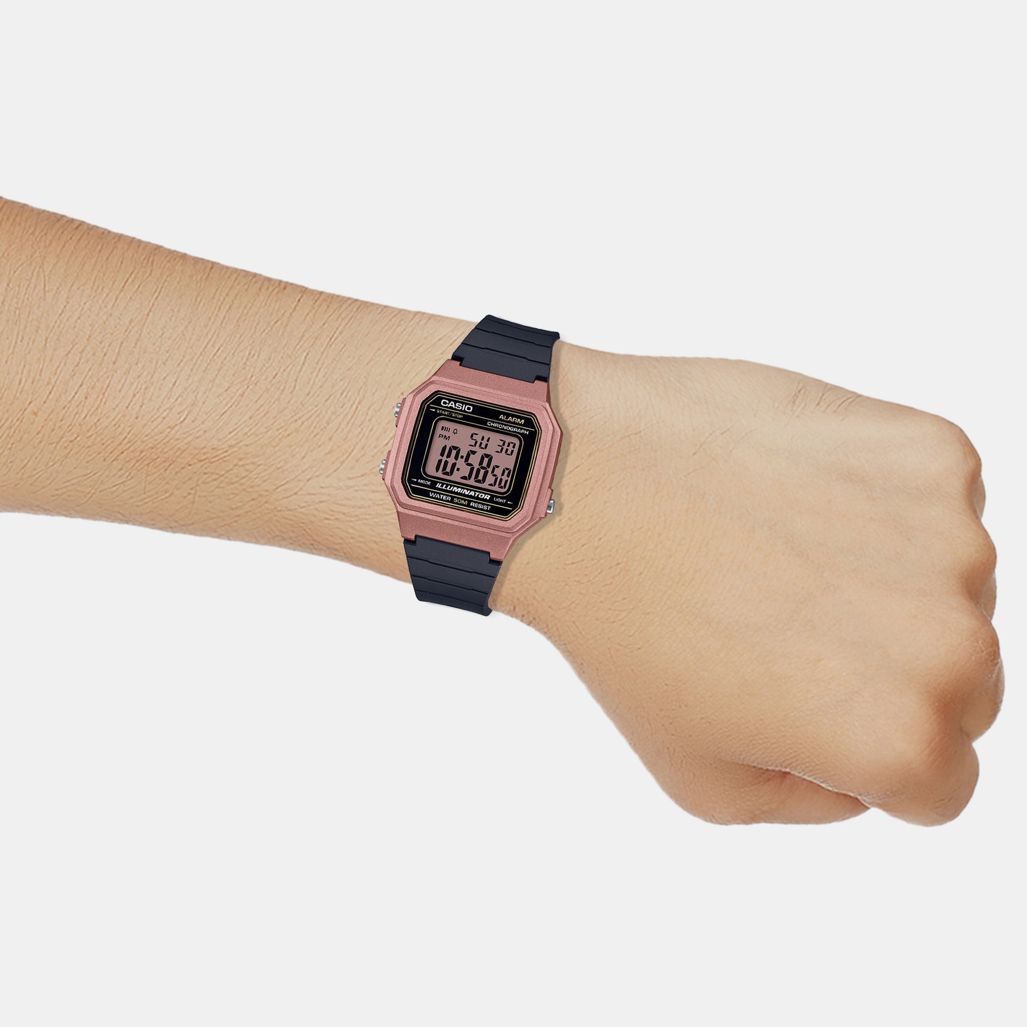 Youth Unisex Quartz Rose Gold Dial Digital Resin Watch I113