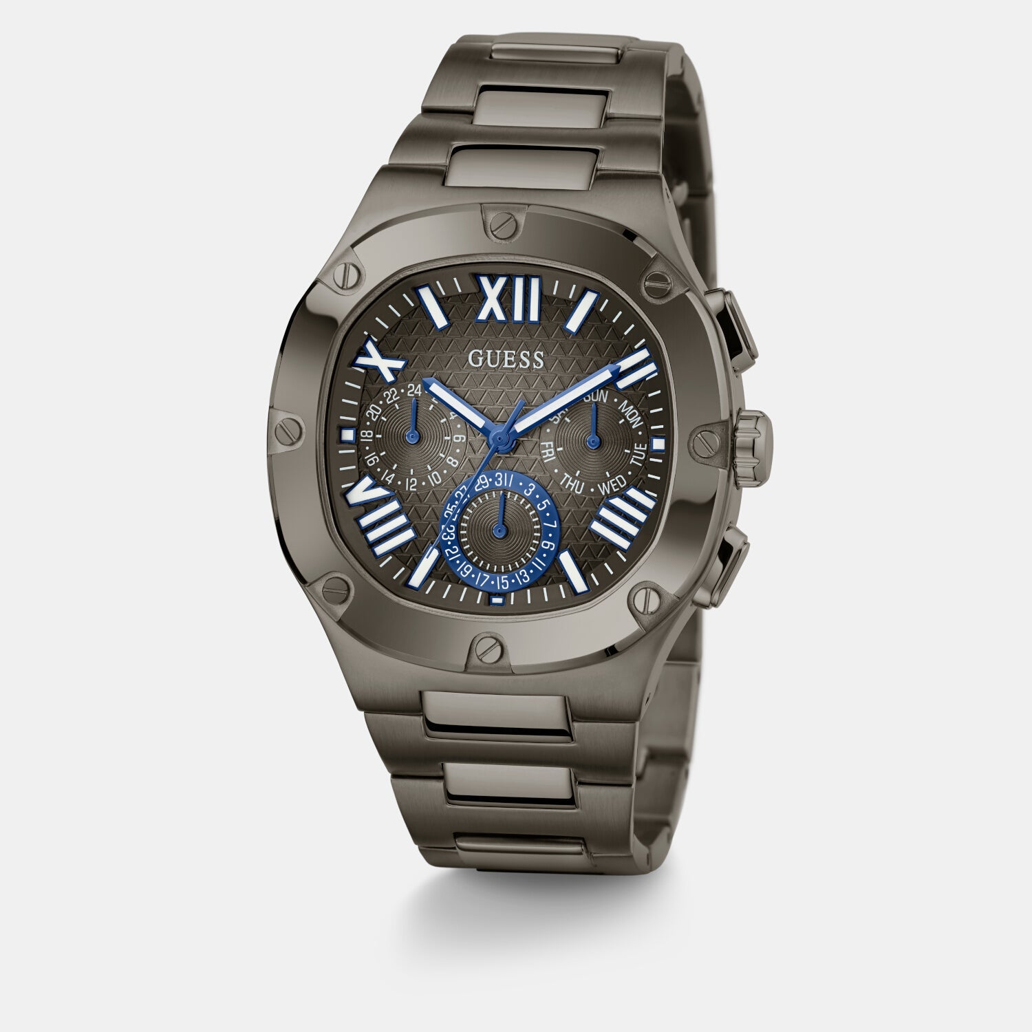 Guess Men Quartz Gunmetal Dial Chronograph Stainless Steel Watch