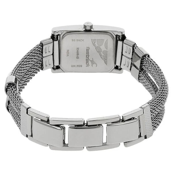Fastrack NK2049SM09 | Fastrack Quartz Analog Silver Dial Stainless Steel Strap Watch for Girls