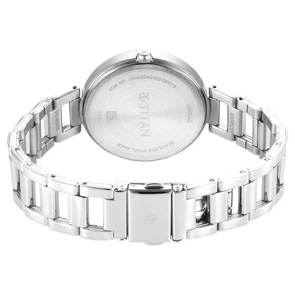 Titan 2480SM12 | Titan Workwear Quartz Analog Silver Dial Silver Stainless Steel Strap Watch for Women