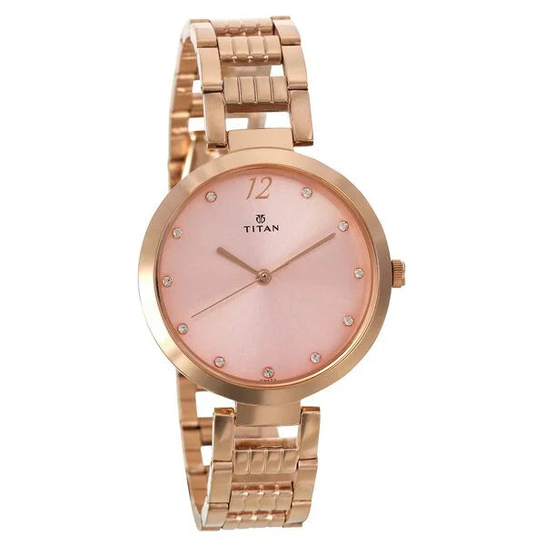 Titan 2480WM03 | Titan Sparkle Pink Dial Analog Stainless Steel Strap watch for Women