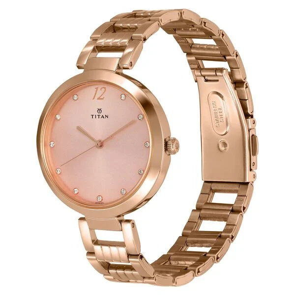 Titan 2480WM03 | Titan Sparkle Pink Dial Analog Stainless Steel Strap watch for Women