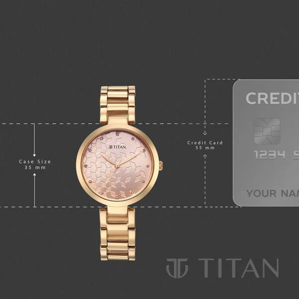 Titan 2480WM08 | Titan Purple Superheads Quartz Analog Rose Gold Dial Rose Gold Stainless Steel Strap Watch For Women