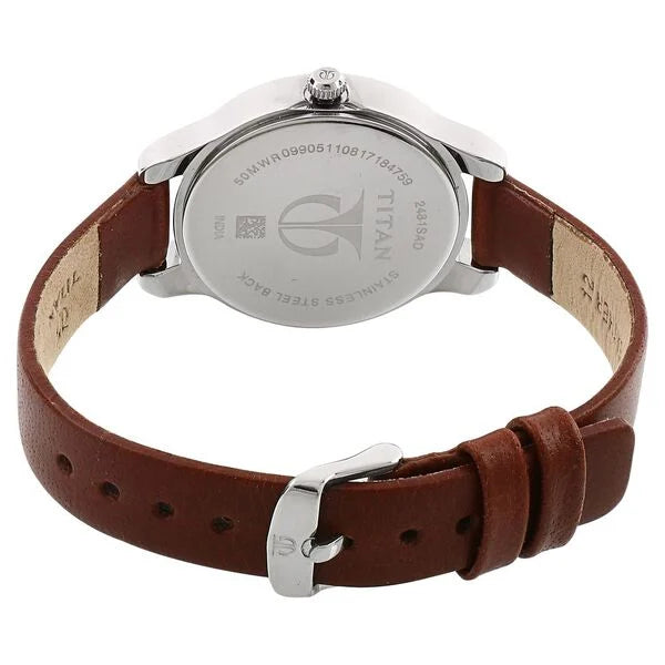 Titan 2481SL07 | Titan Women's Chic minimalist watch with Black dial and leather strap