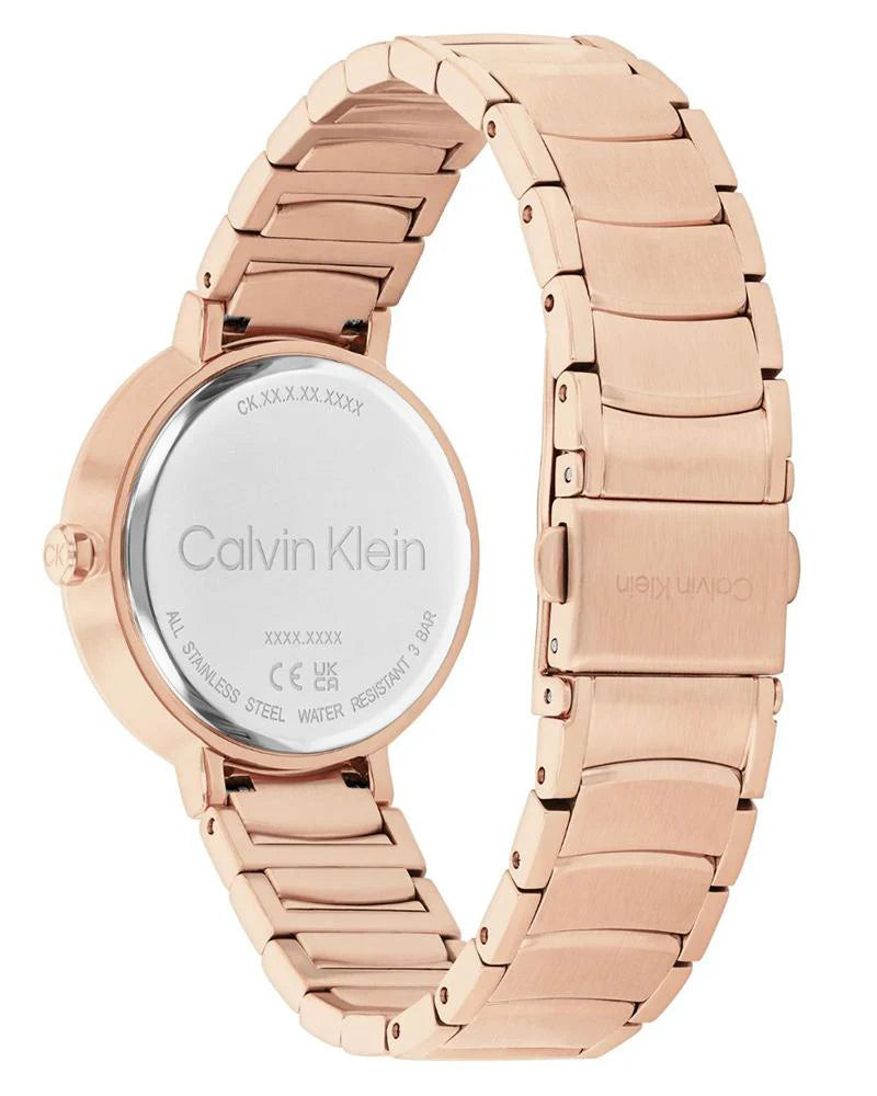 Calvin Klein 25100019 |  Sentiment Women Quartz Rose Gold Dial Analog Stainless Steel Watch.