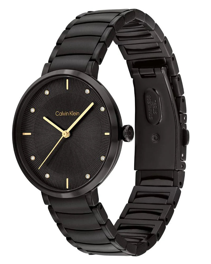 Calvin Klein 25100021 | Sentiment Women Quartz Black Dial Analog Stainless Steel Watch