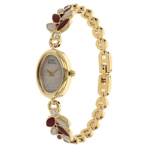 Titan 2511YM03 | Titan Quartz Analog Champagne Dial Metal Strap Watch for Women