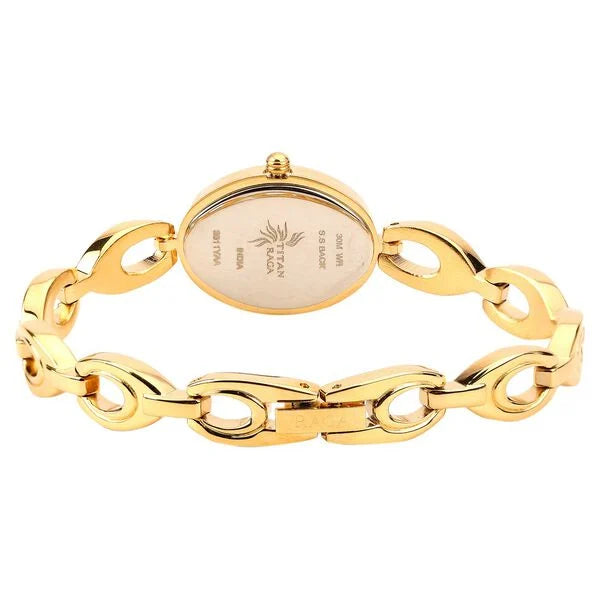 Titan 2511YM04 | Titan Quartz Analog Champagne Dial Metal Strap Watch for Women