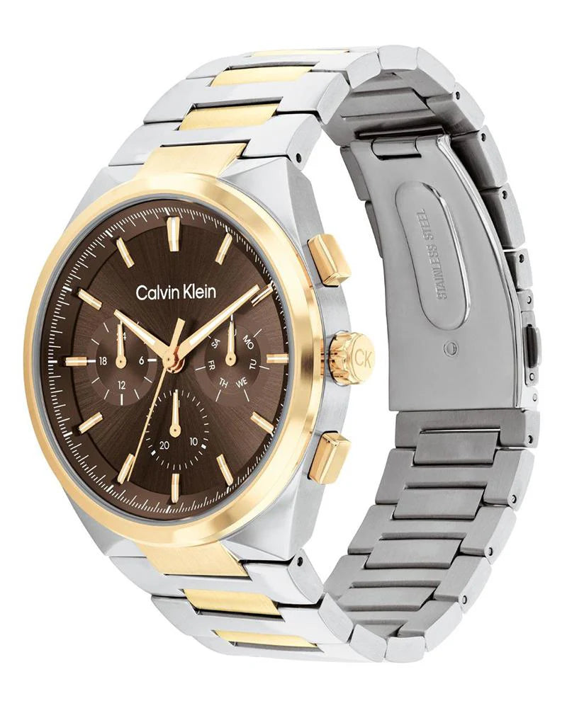 Calvin Klein 25200442 | Distinguish Men Quartz Brown Dial Multi-Function Stainless Steel Watch