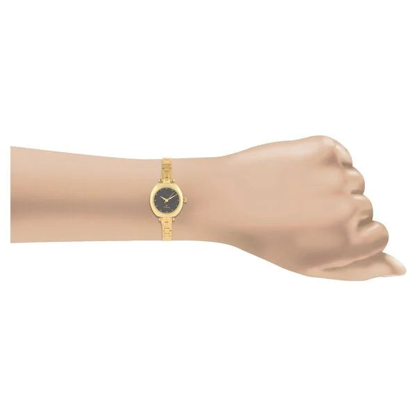 Titan 2520YM02 | Titan Quartz Analog Black Dial Stainless Steel Strap Watch for Women