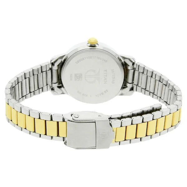 Titan 2572BM01 | Titan Karishma White Dial Analog with Date Stainless Steel Strap watch for Women