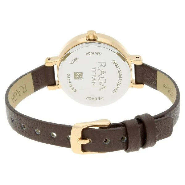 Titan 2575WL01 | Titan Raga Viva Rose Gold Dial Women Watch With Leather Strap