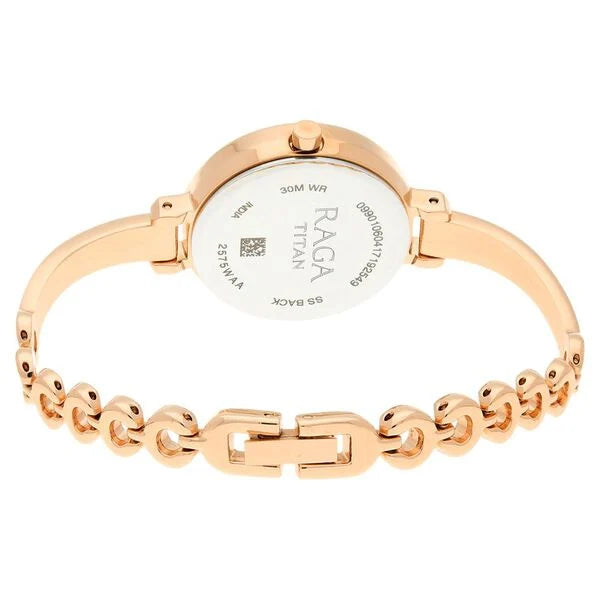Titan 2575WM01 | Titan Raga Viva Quartz Analog Rose Gold Round Dial Rose Gold Metal Strap Watch For Women