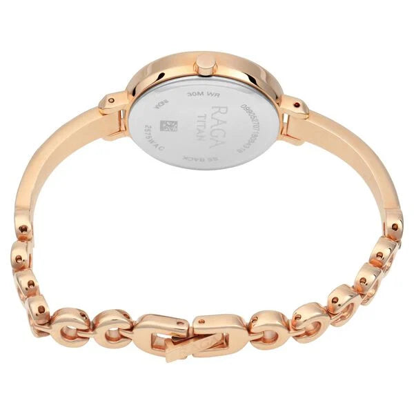 Titan 2575WM02 | Titan Quartz Analog Blue Dial Metal Strap Watch for Women